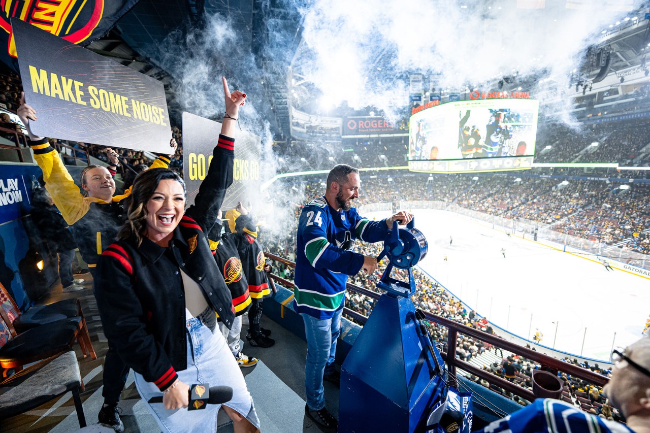 Marco Castalano honoured at a Vancouver Canucks game.