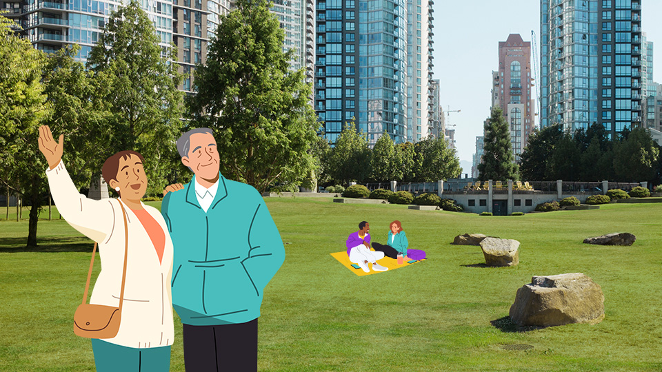 Image of people gathering in a local park