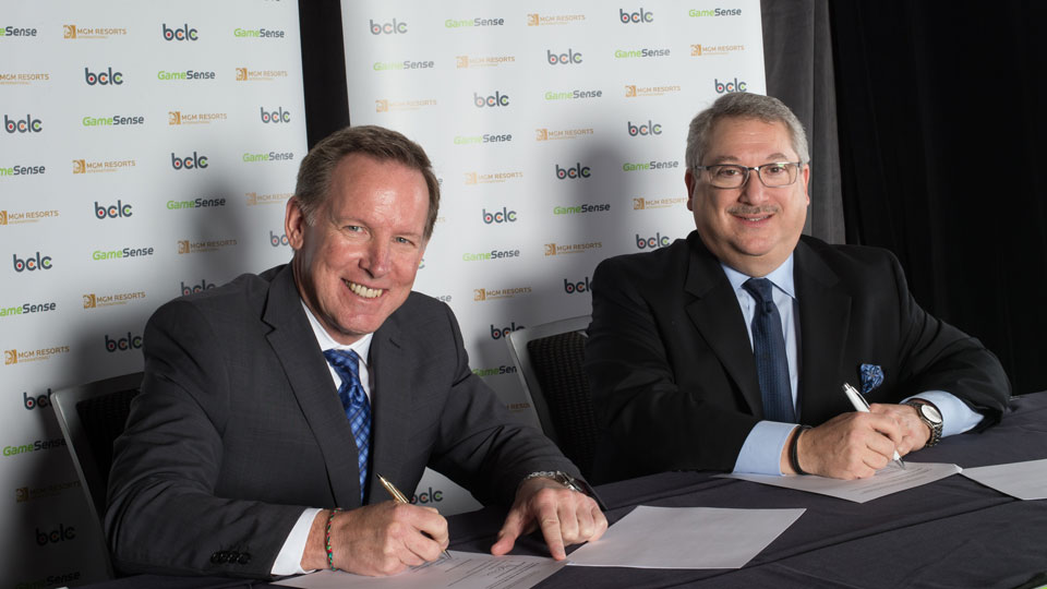 Jim Lightbody of BCLC and Alan Feldman of MGM for Landmark Agreement for Responsible Gambling
