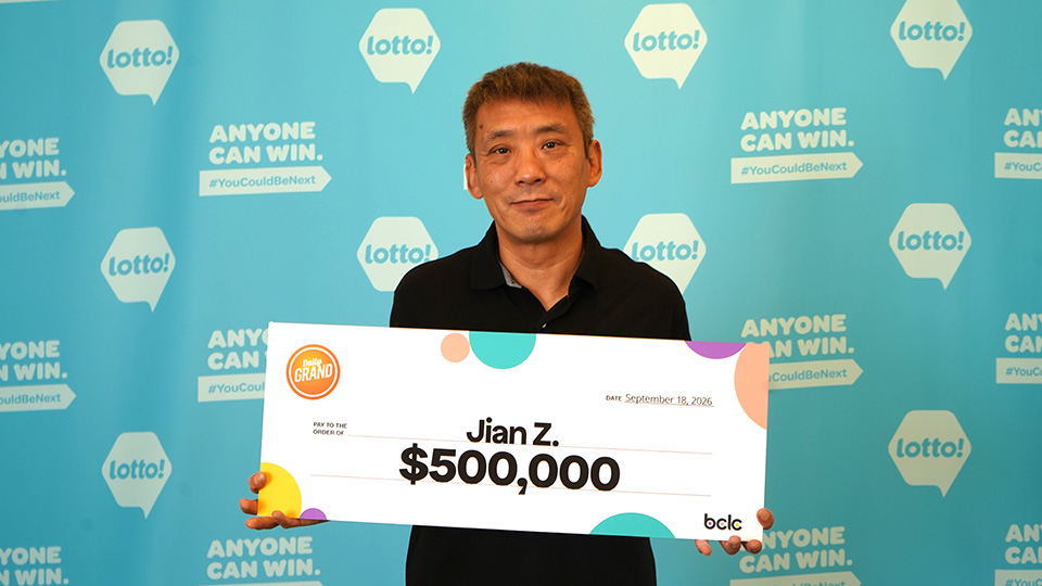BCLC Daily Grand winner Jian Z