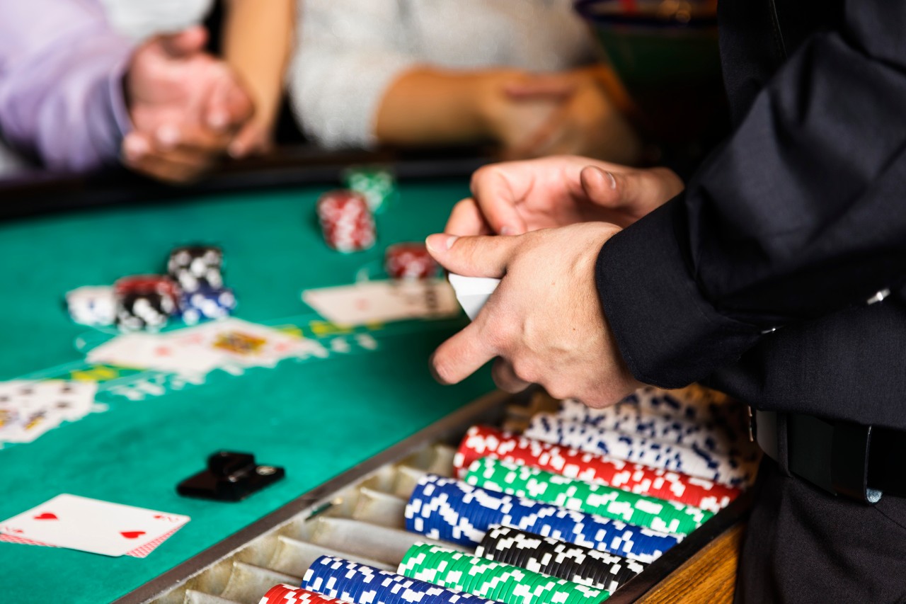 Dealer at a table game